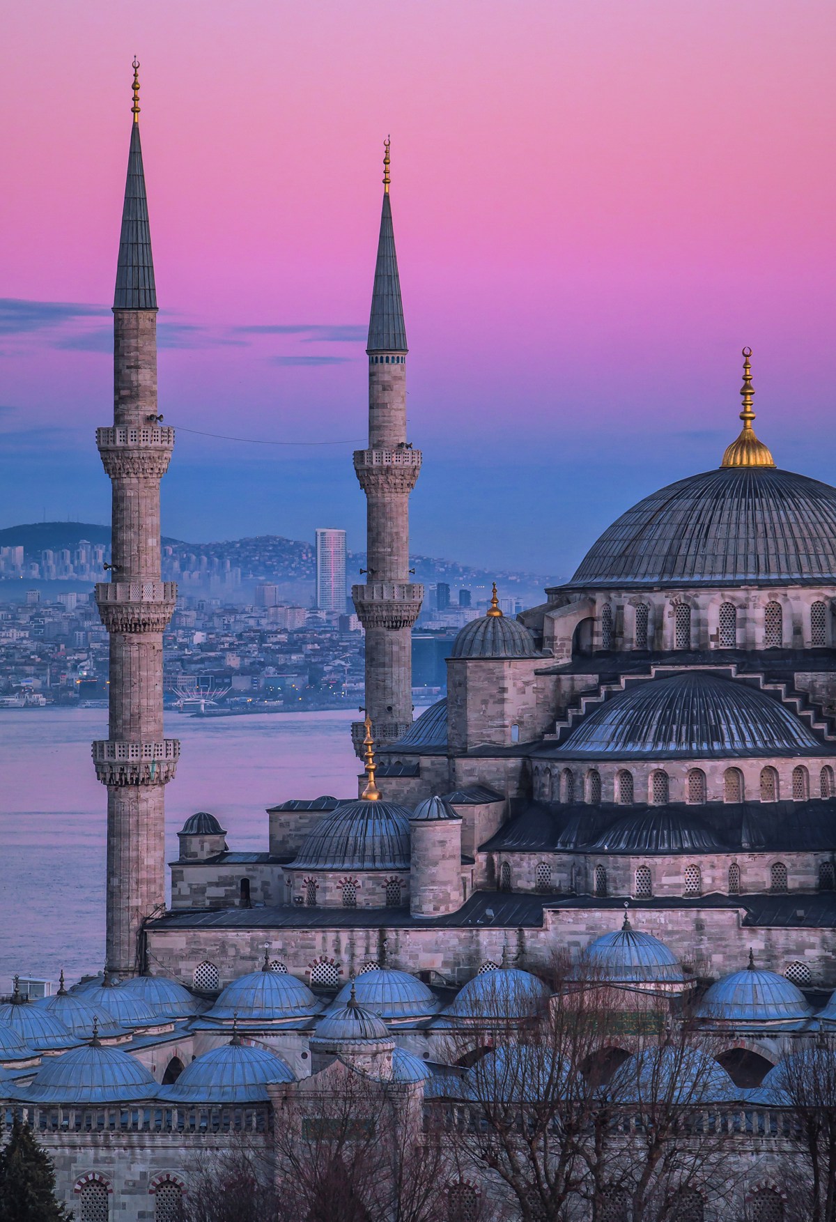 Coucher de soleil sur le Bosphore à Istanbul
